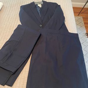 J. Crew three piece suit set: blazer, pants, skirt